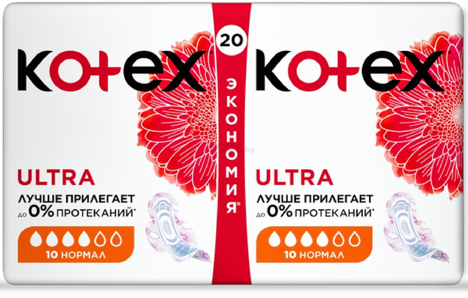 Прокладки гигиенические KOTEX Ultra Normal Поверхность сеточка 20 штук (5029053542638) - Фото 2